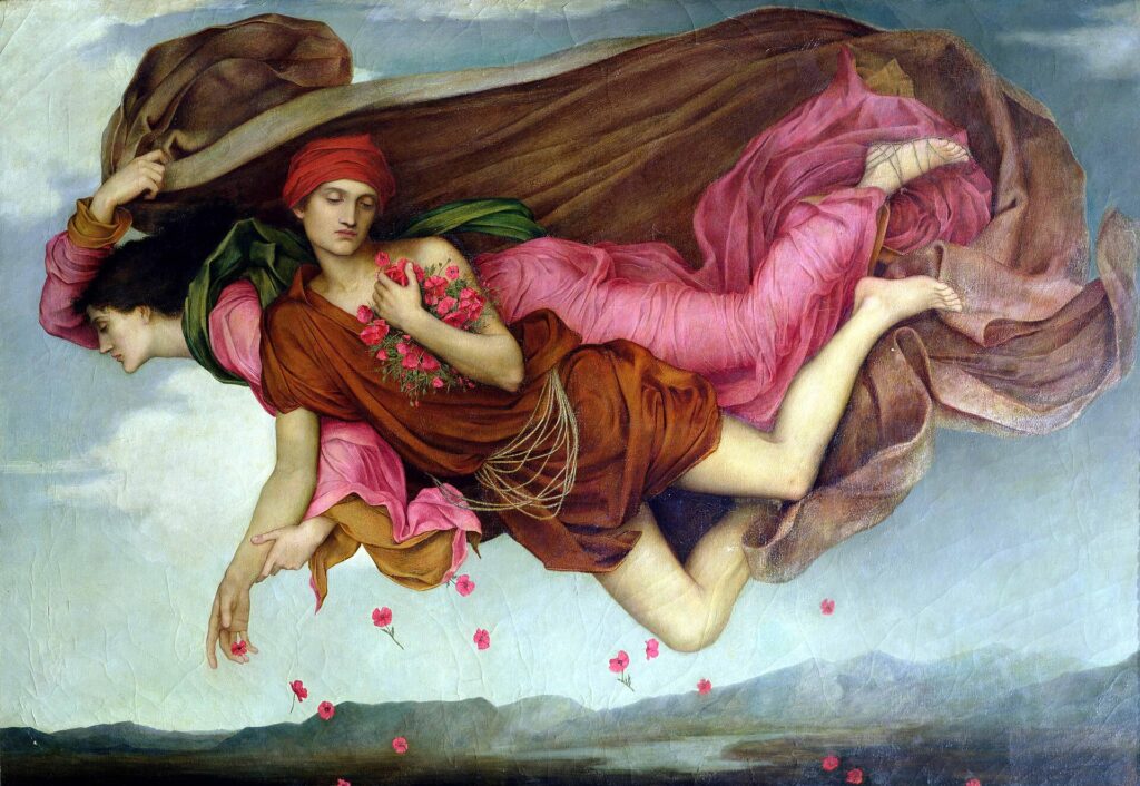 Night and Sleep, cuadro de la pintora prerrafaelita Evelyn De Morgan (1878)