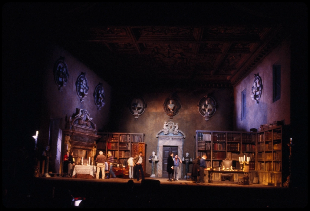 Escenario de teatro con decorado
