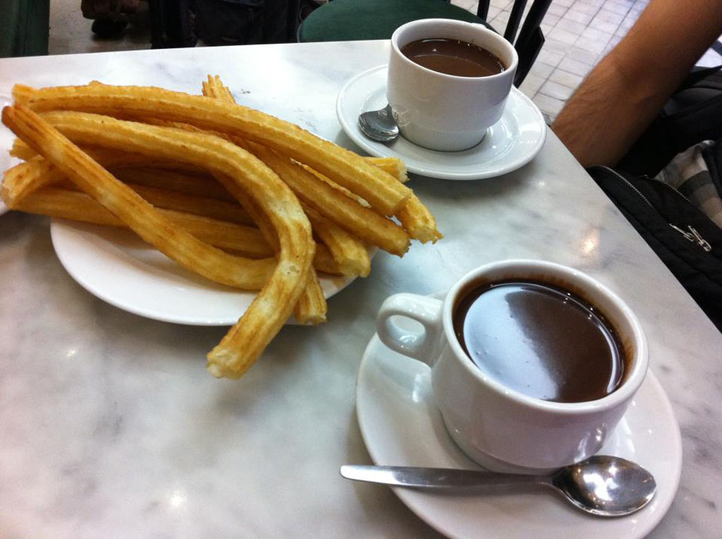 Chocolate con churros en la Chocolatería San Ginés